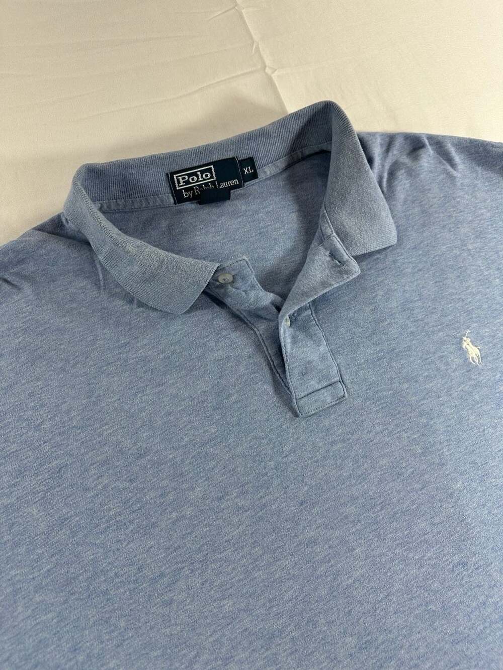 Polo Ralph Lauren Classic Fit Soft Touch Blue Heather Polo Shirt Mens XL